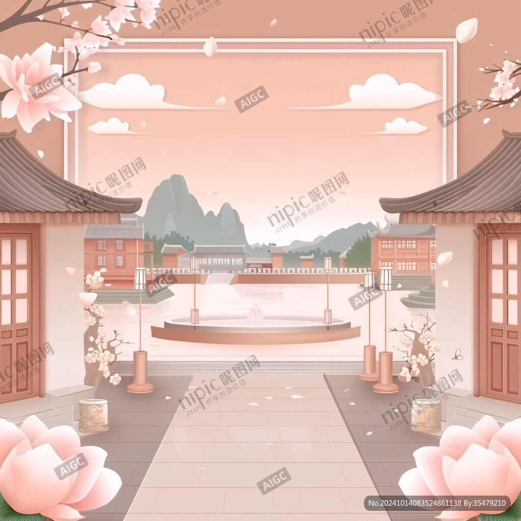 皇宮庭院插畫(huà)