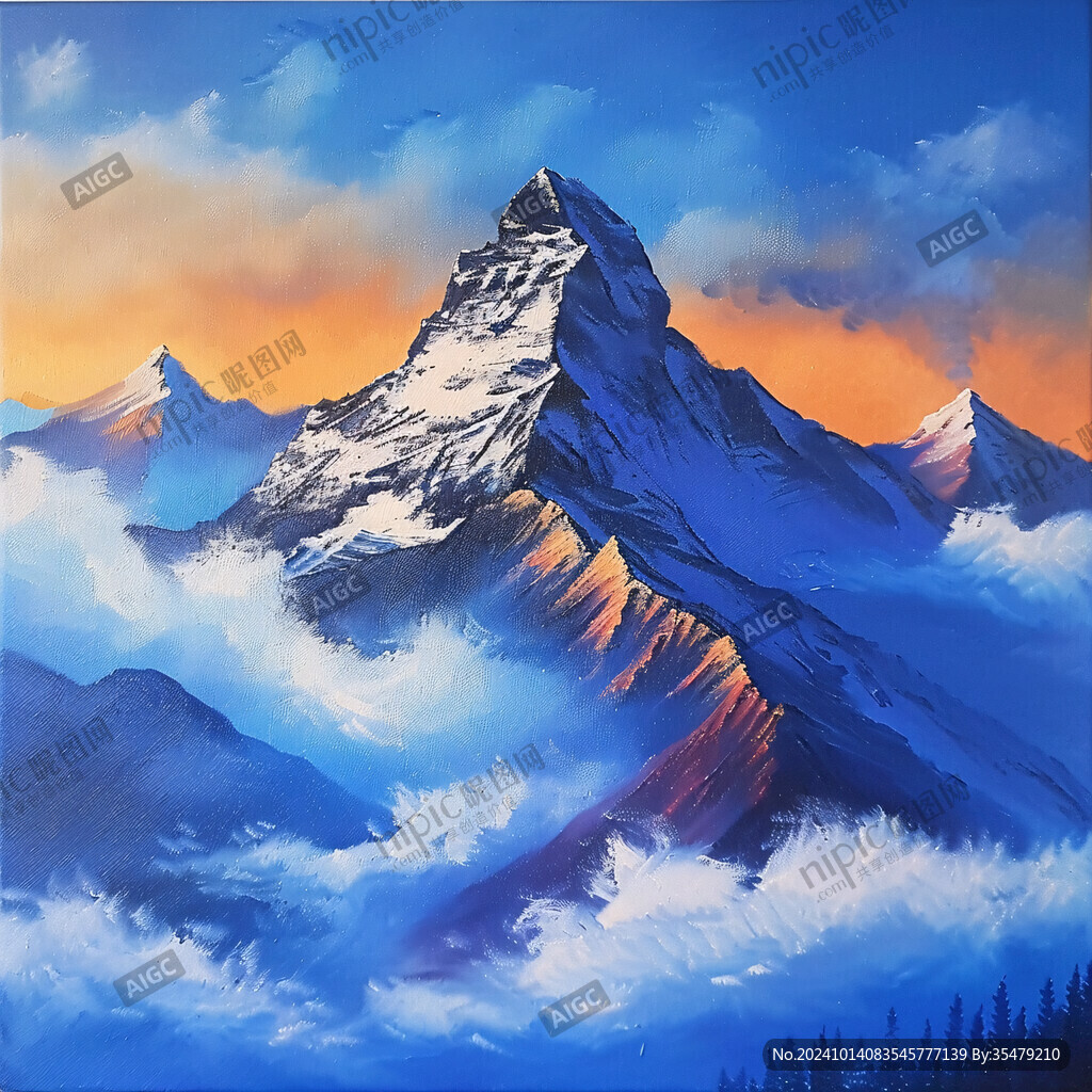 珠穆拉瑪峰插畫