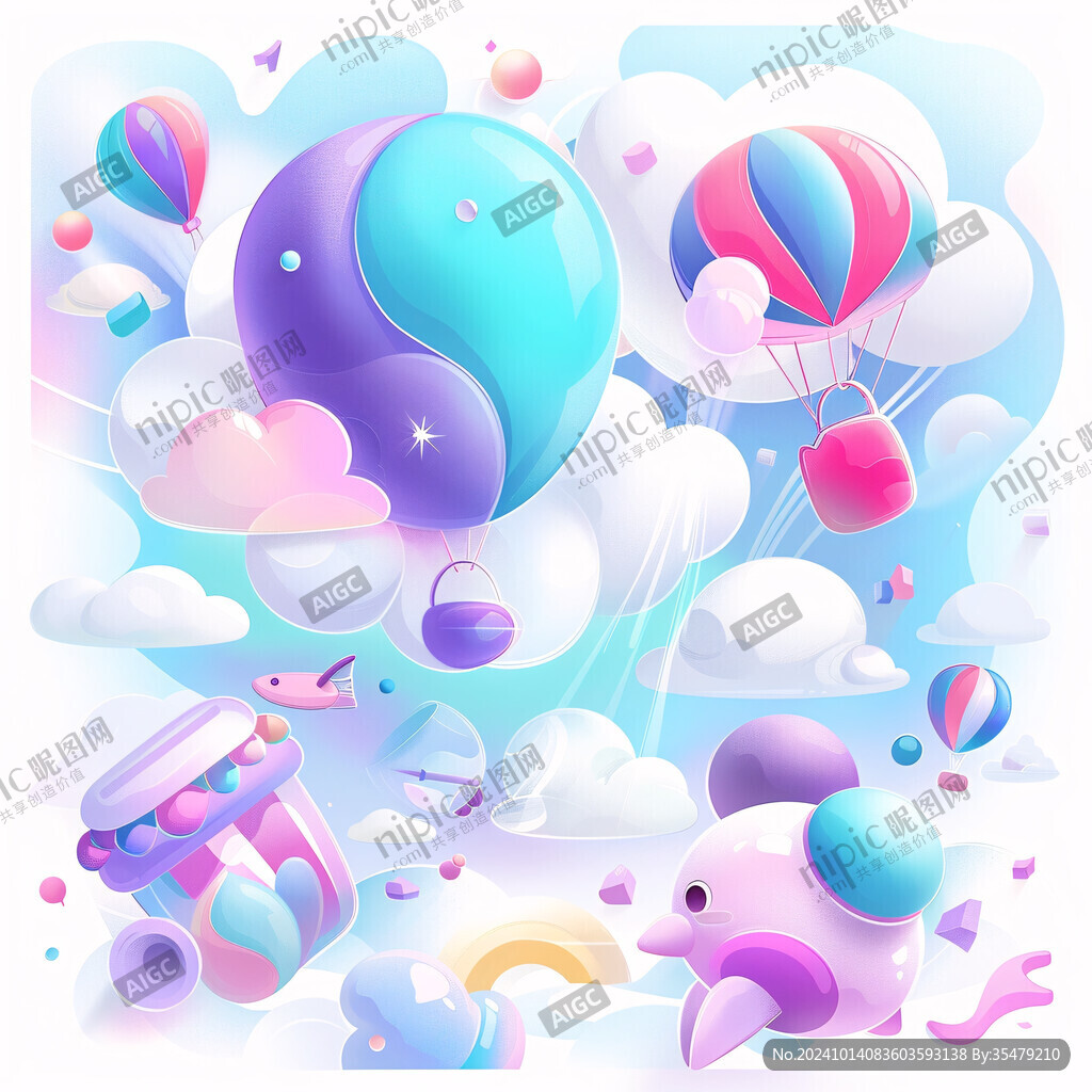 創意氣球插畫