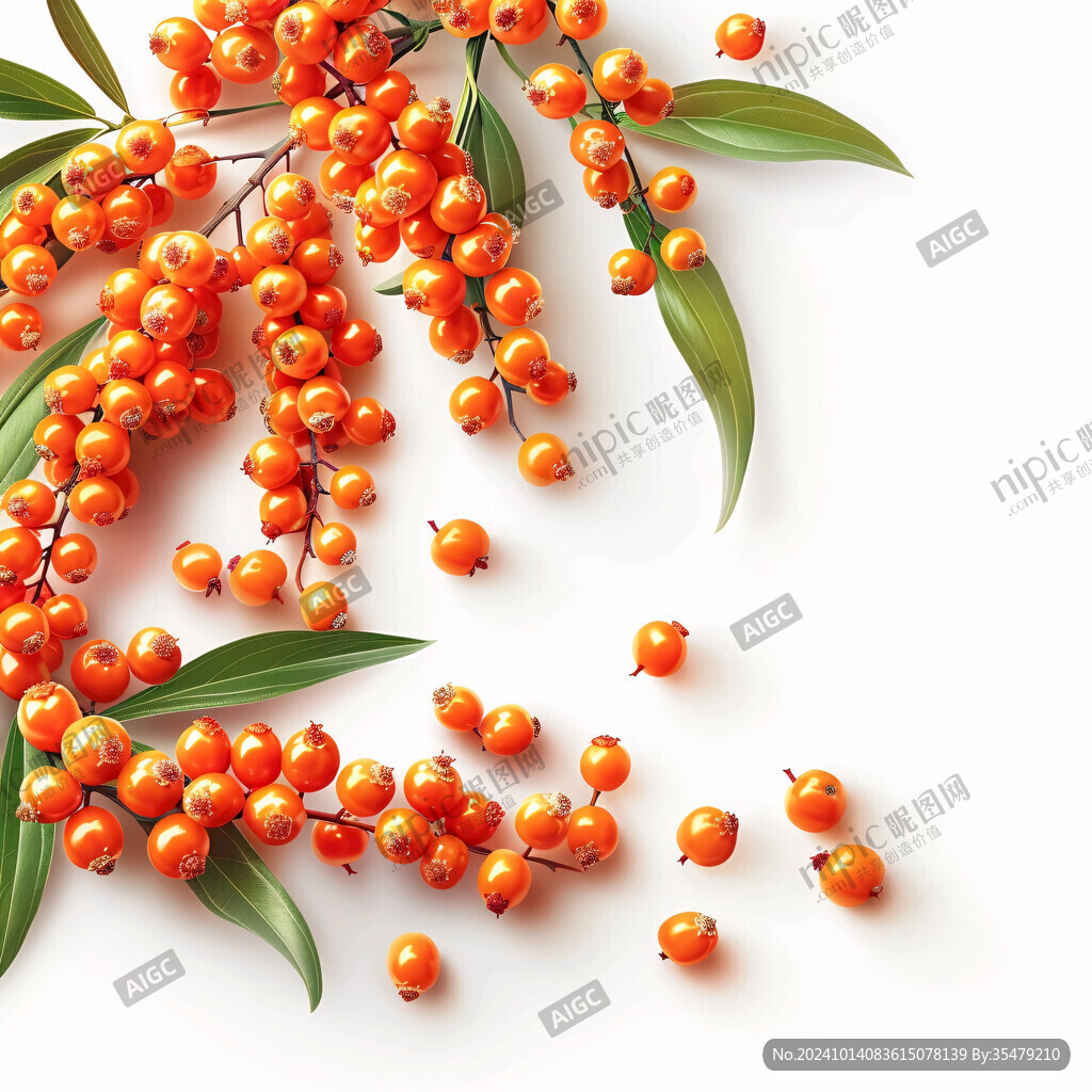 手繪沙棘果插畫
