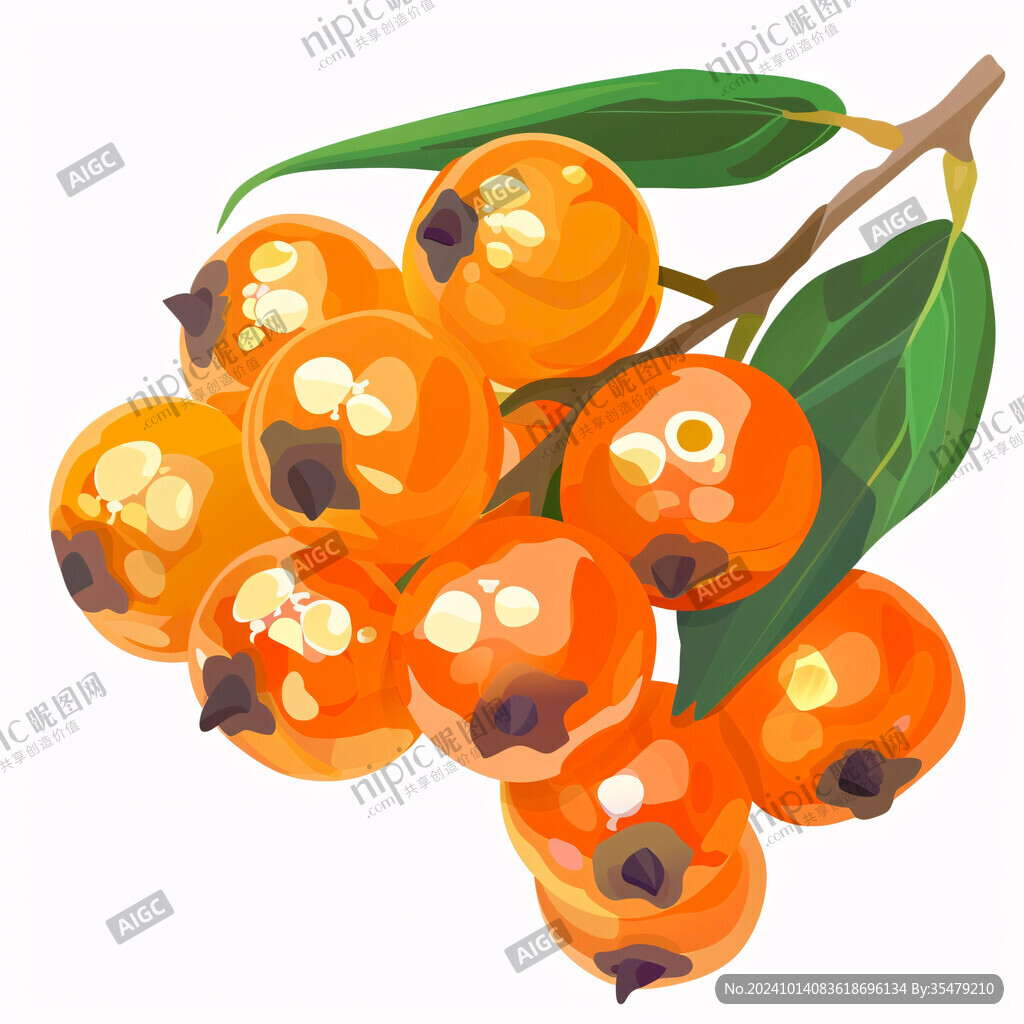 手繪沙棘果插畫