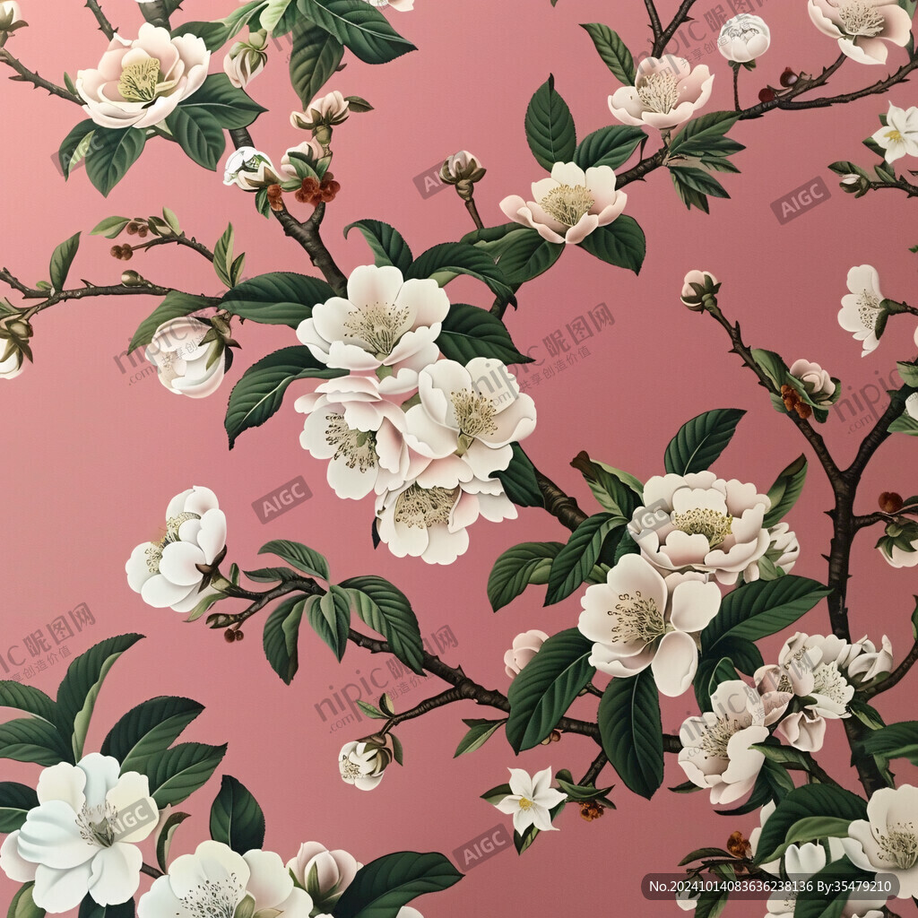 工筆玉蘭墻紙壁紙