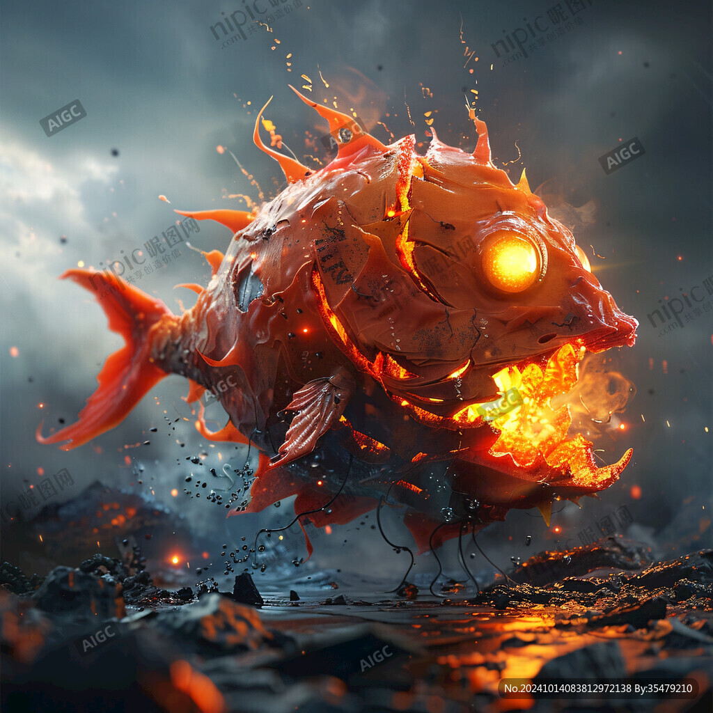 火焰魚插畫