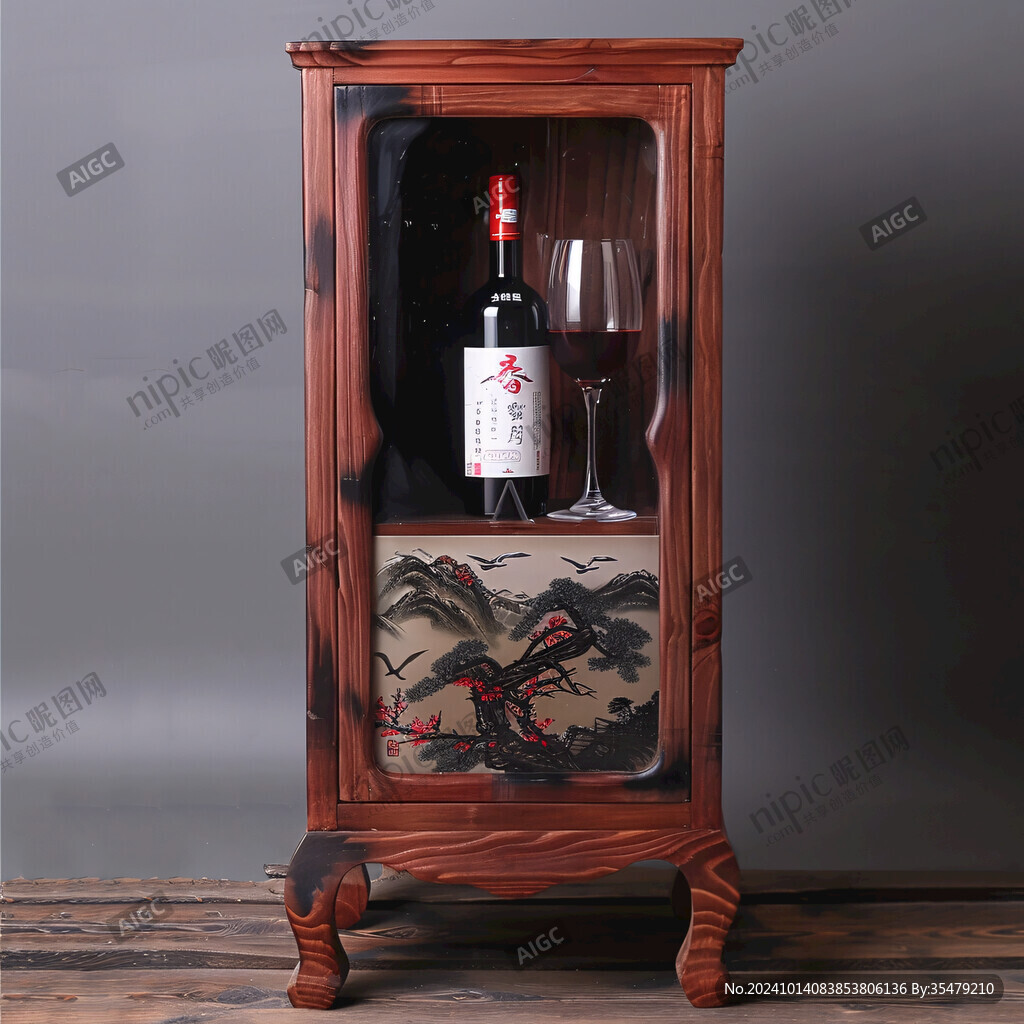 烏金木單門(mén)酒柜