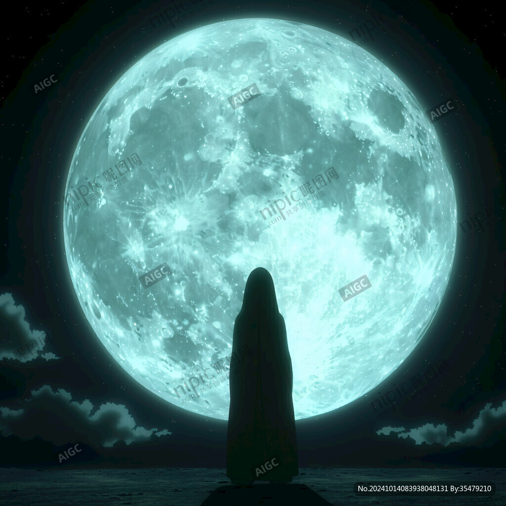 月光插畫月光下
