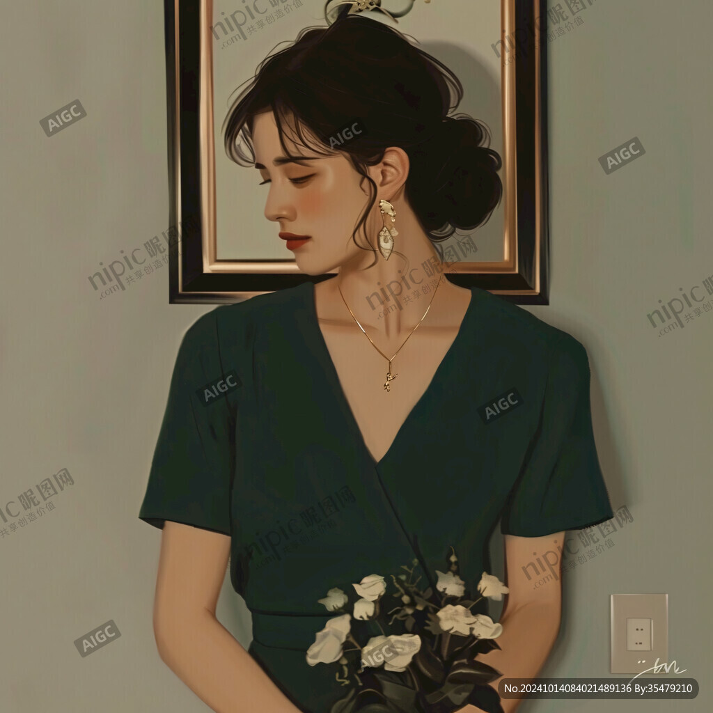 戴耳環(huán)少女