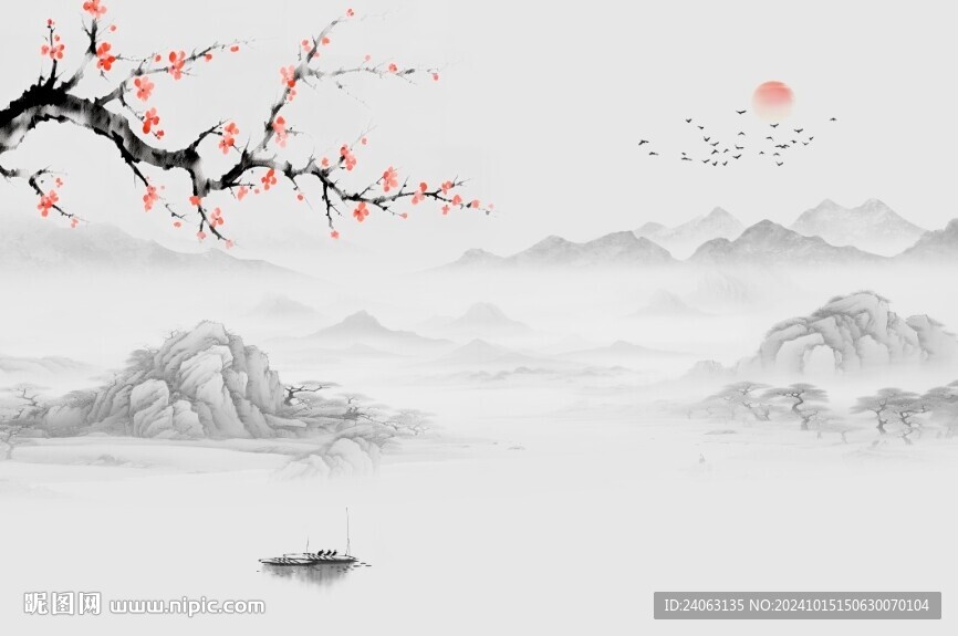 山水花鳥(niǎo)畫(huà)背景