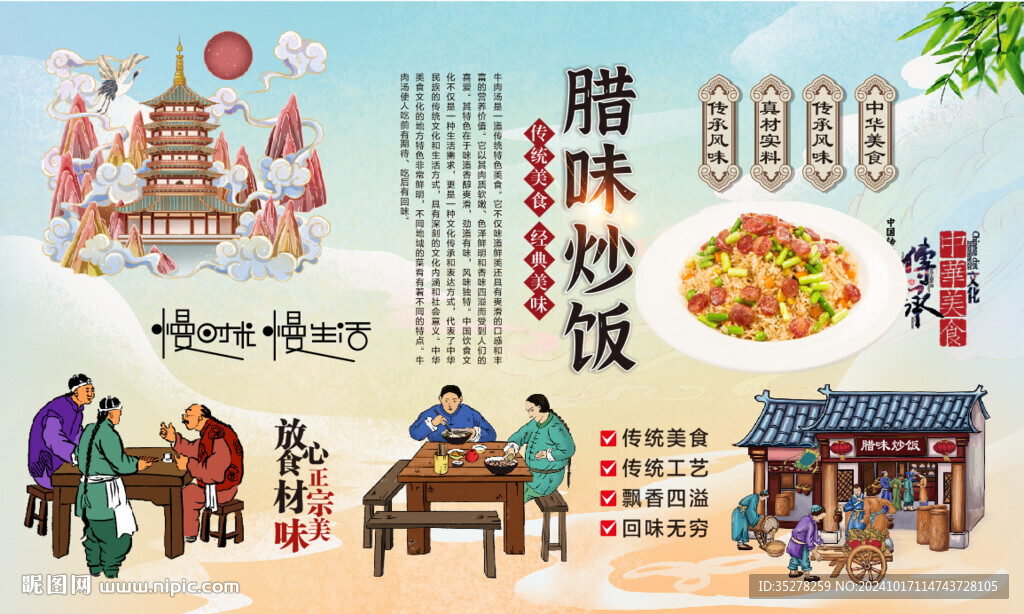 臘味炒飯背景