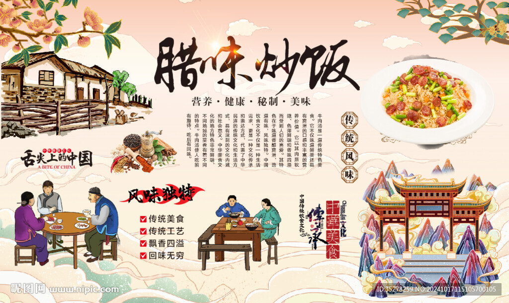 臘味炒飯背景
