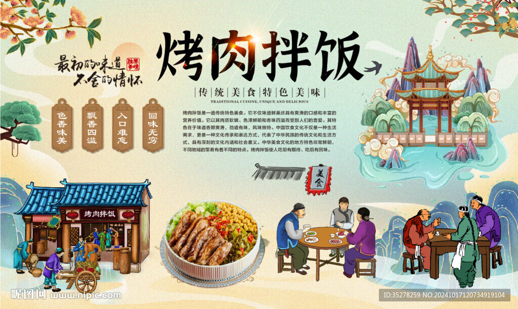 烤肉拌飯背景