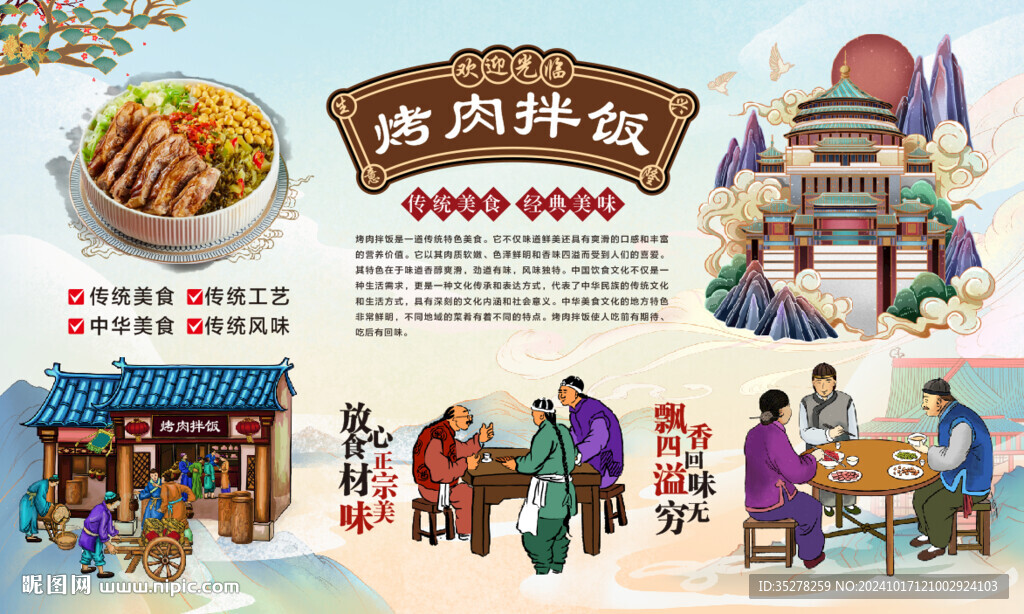 烤肉拌飯背景