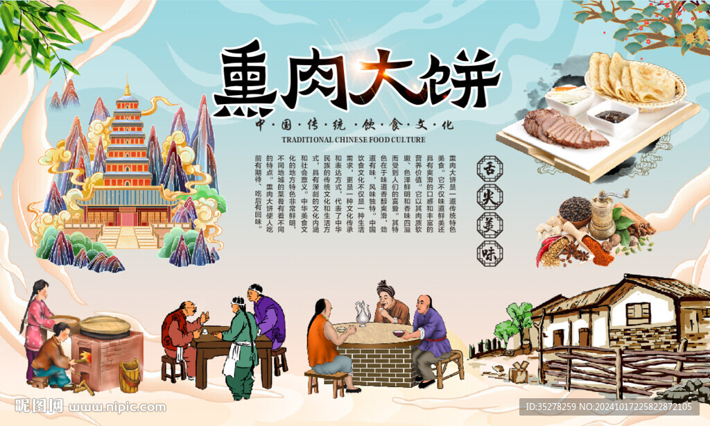 熏肉大餅背景