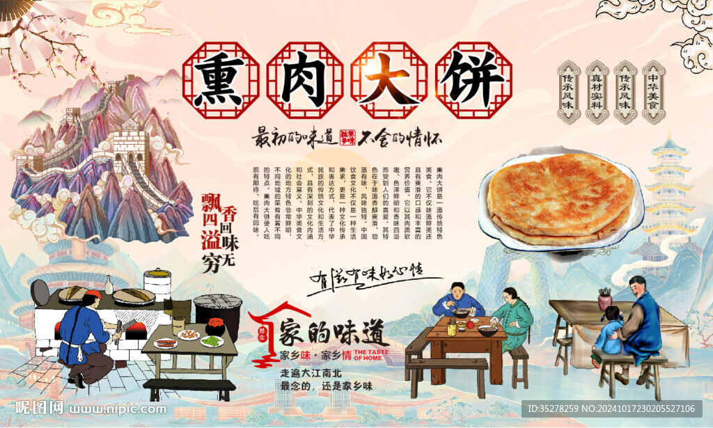 熏肉大餅背景