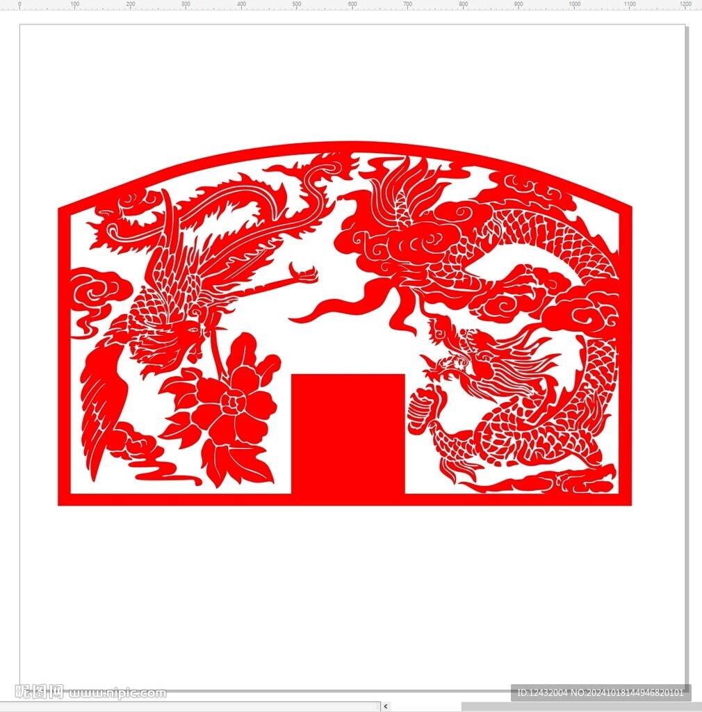 龍鳳呈祥墓碑碑頭圖案
