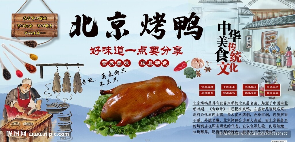 北京烤鴨背景墻