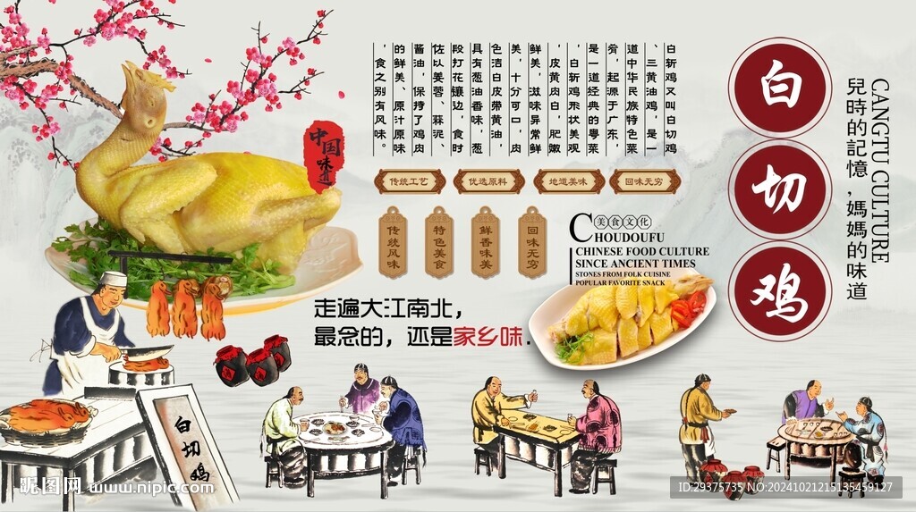白切雞背景墻
