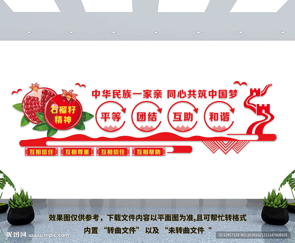 石榴籽精神文化墻