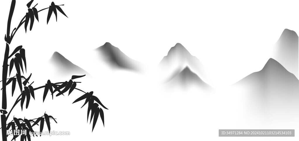 高清手繪竹子 