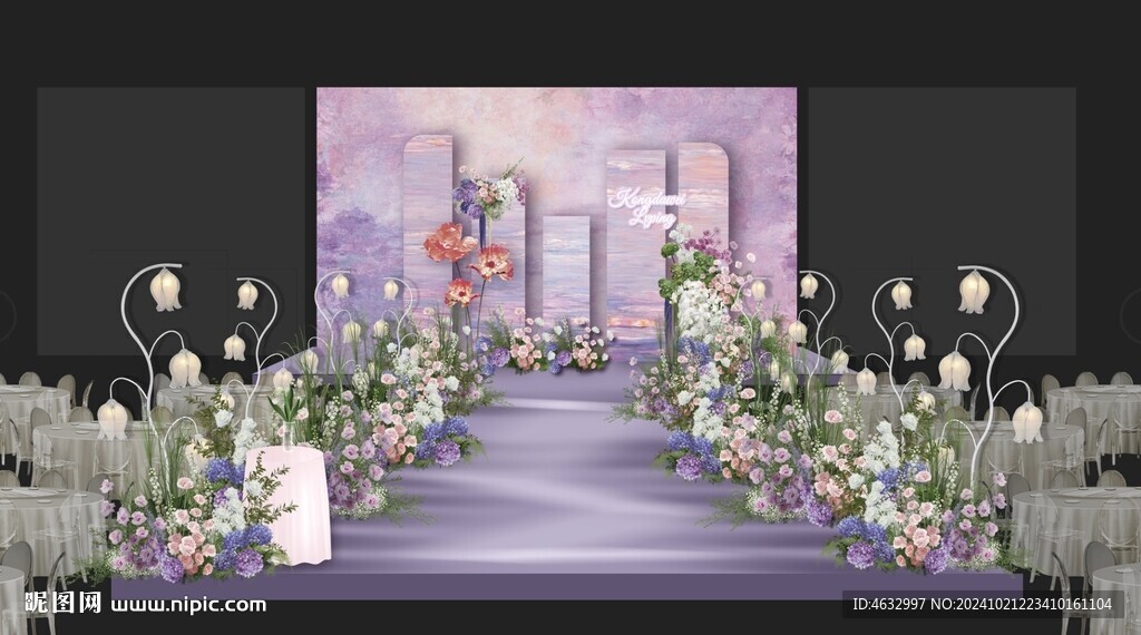紫色油畫婚禮