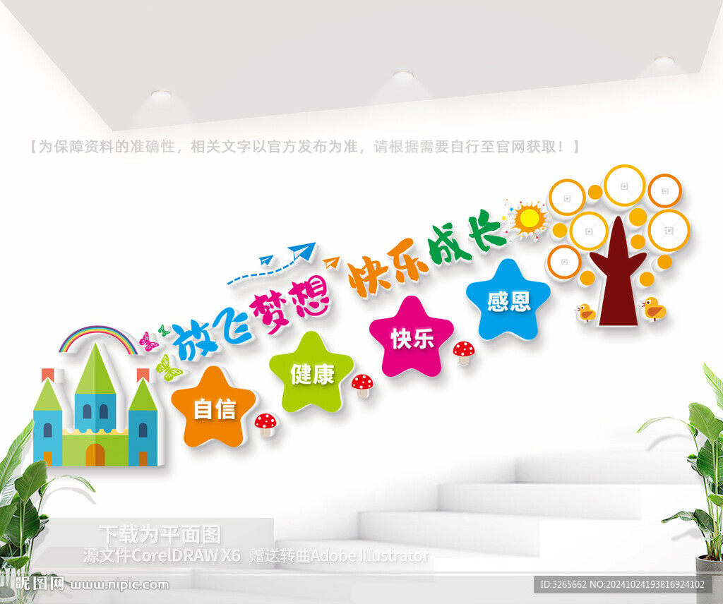幼兒園樓梯照片墻