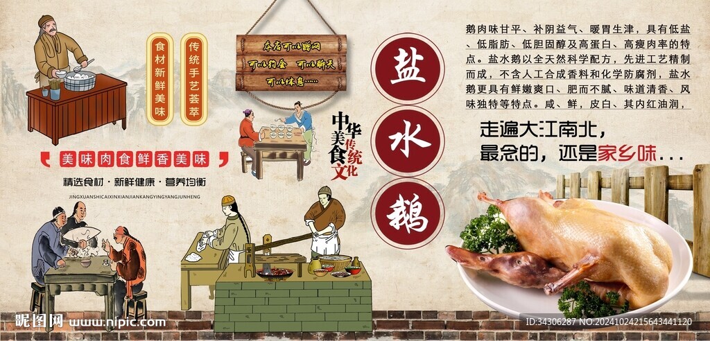 鹽水鵝背景墻