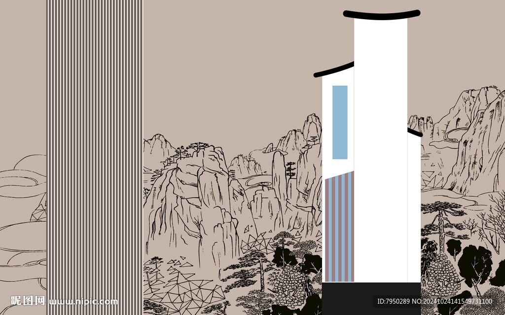 新中式背景墻 