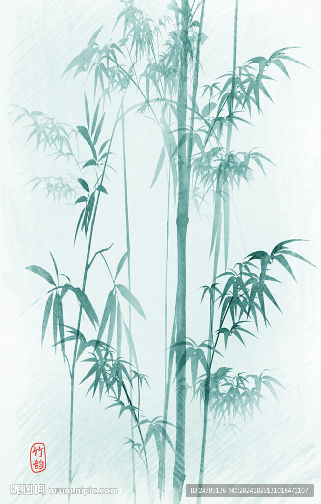 豎幅水墨竹子