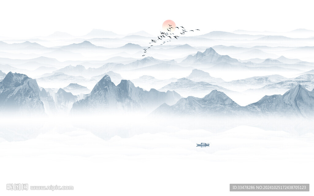 山水水墨山水