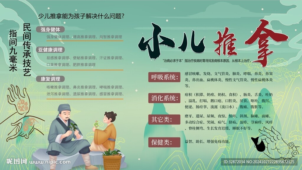 小兒推拿背景墻