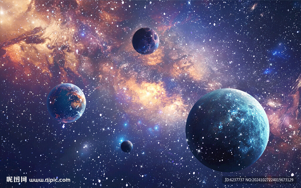 宇宙星球星空天花軟膜背景