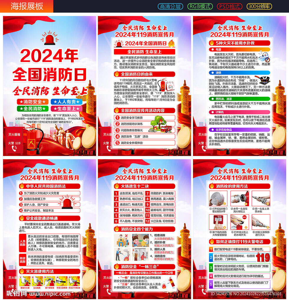 2024年消防宣傳月展板