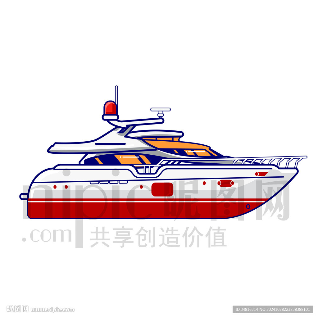 卡通游艇快艇輪船