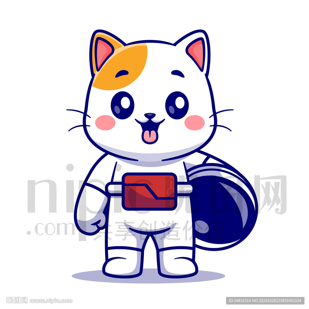 可愛卡通動物宇航員貓咪
