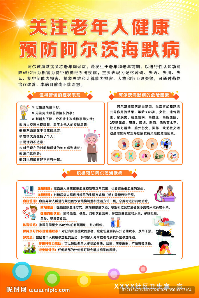 預(yù)防阿爾茨海默病海報(bào)