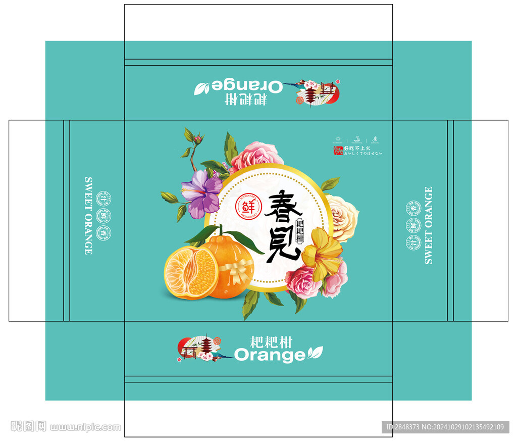 春見耙耙柑平面展開圖