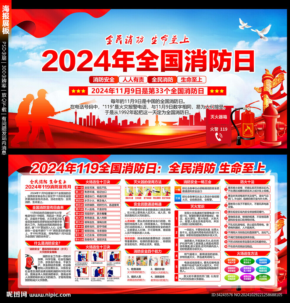 2024年全國消防日海報