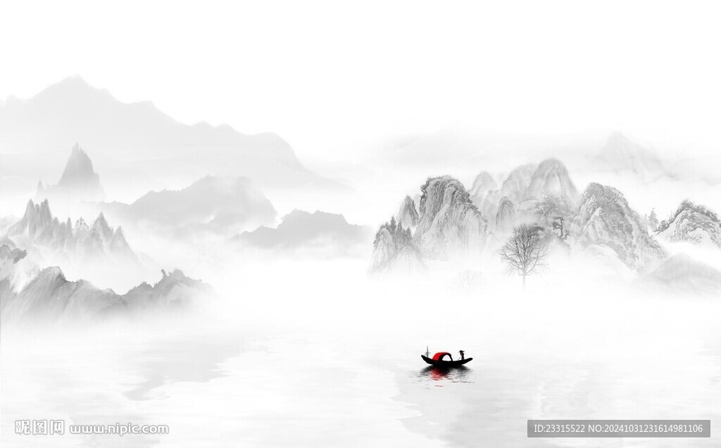簡約山水背景墻