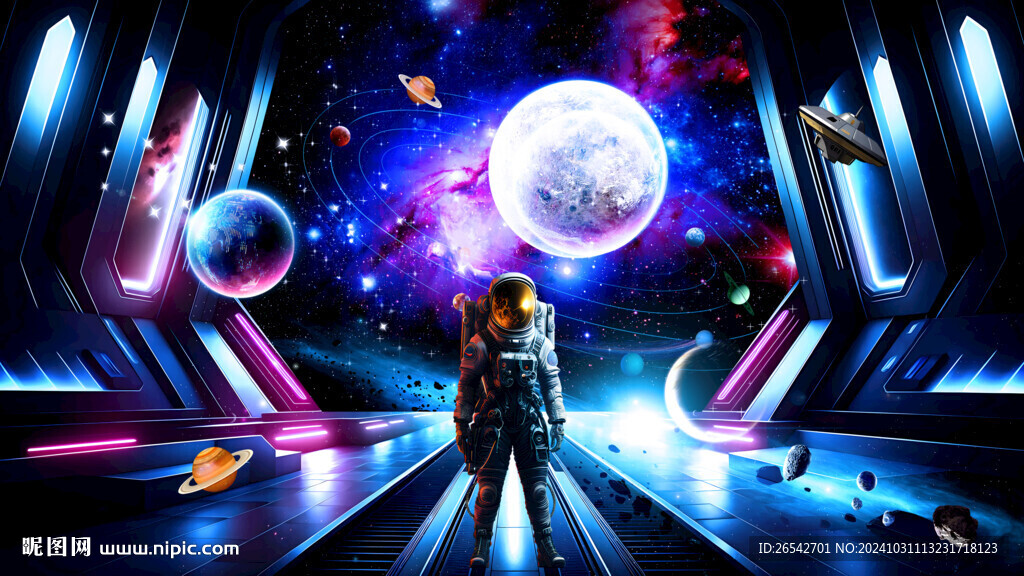科幻太空艙宇航員
