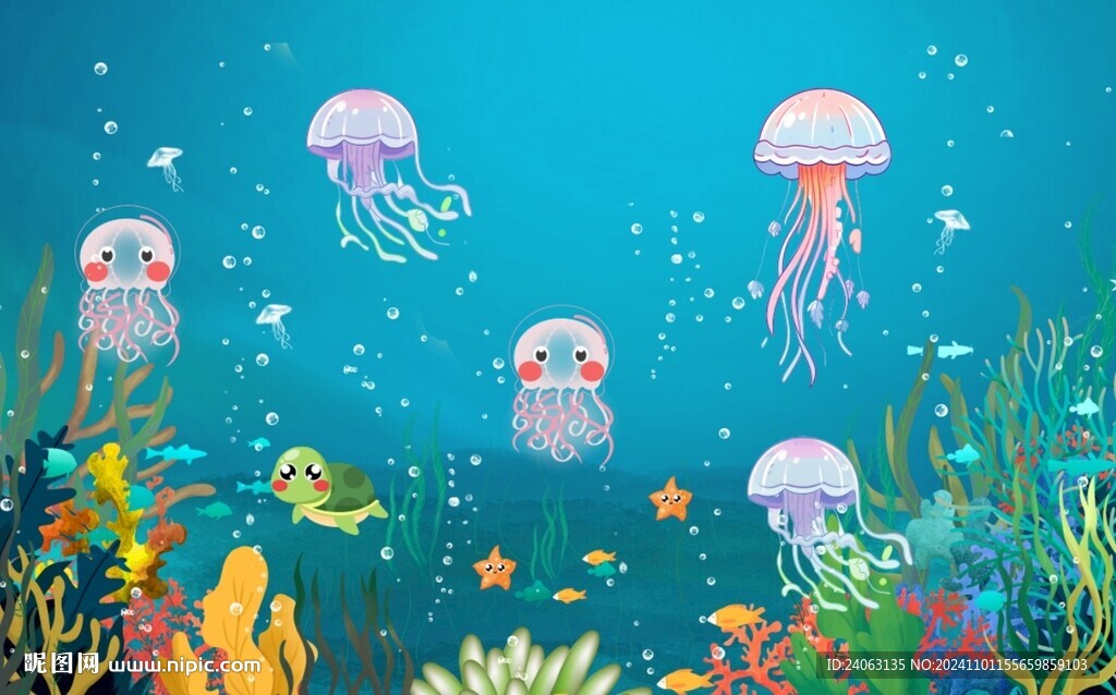 卡通海底世界壁畫(huà)