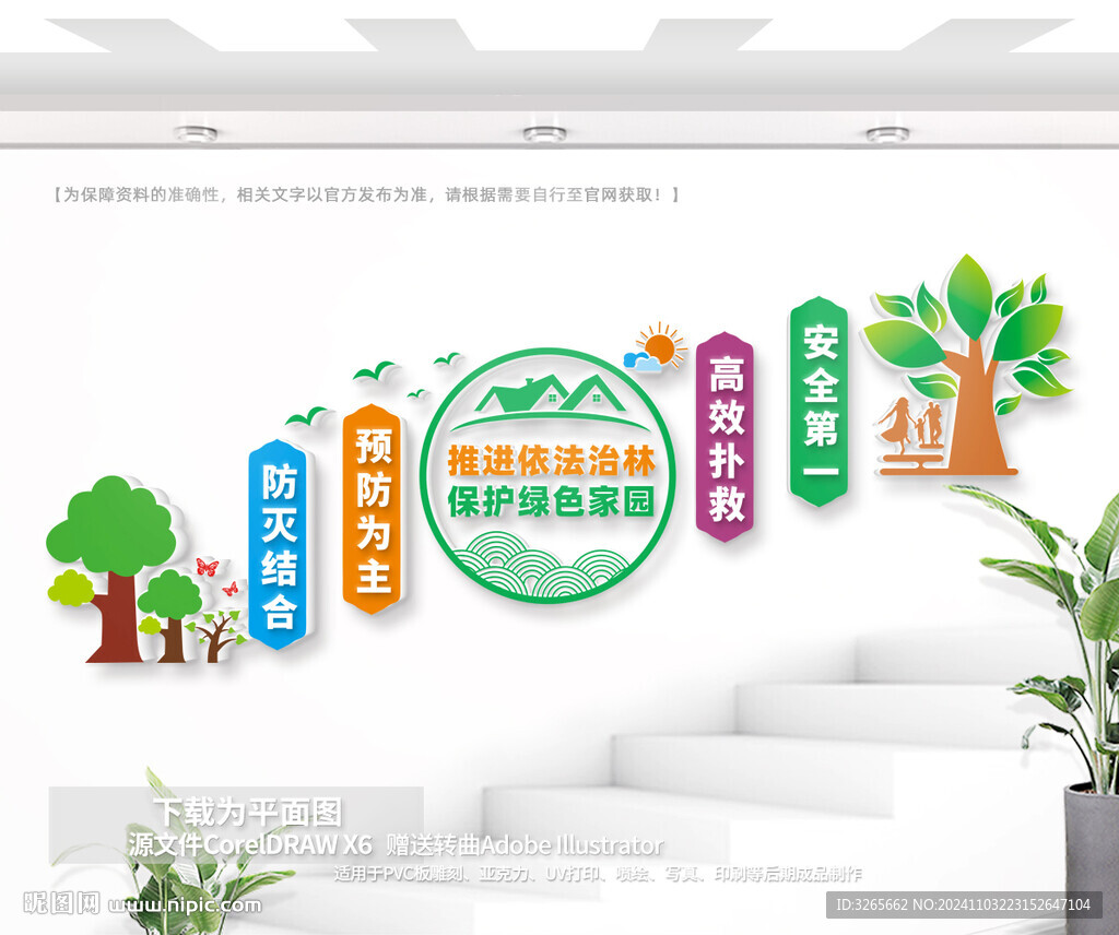 保護森林樓梯間文化墻