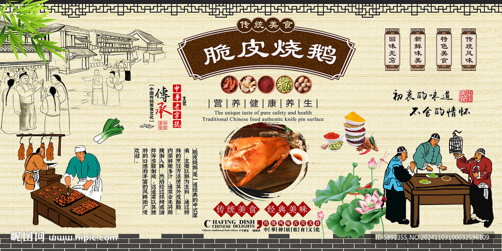 脆皮燒鵝背景墻