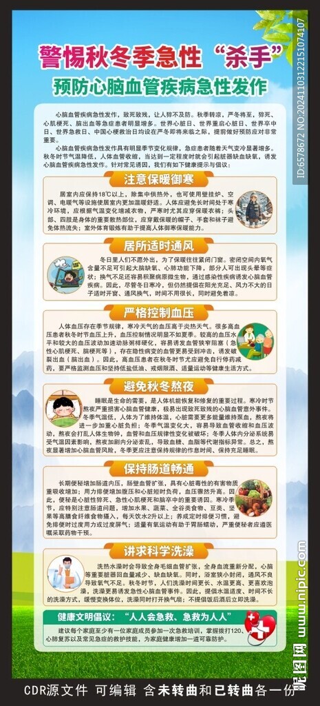 預(yù)防心腦血管疾病展架