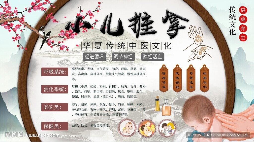 小兒推拿工裝背景墻