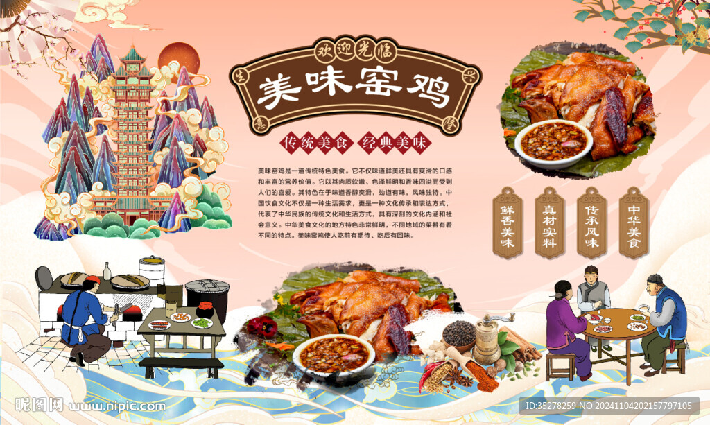 窯雞背景墻