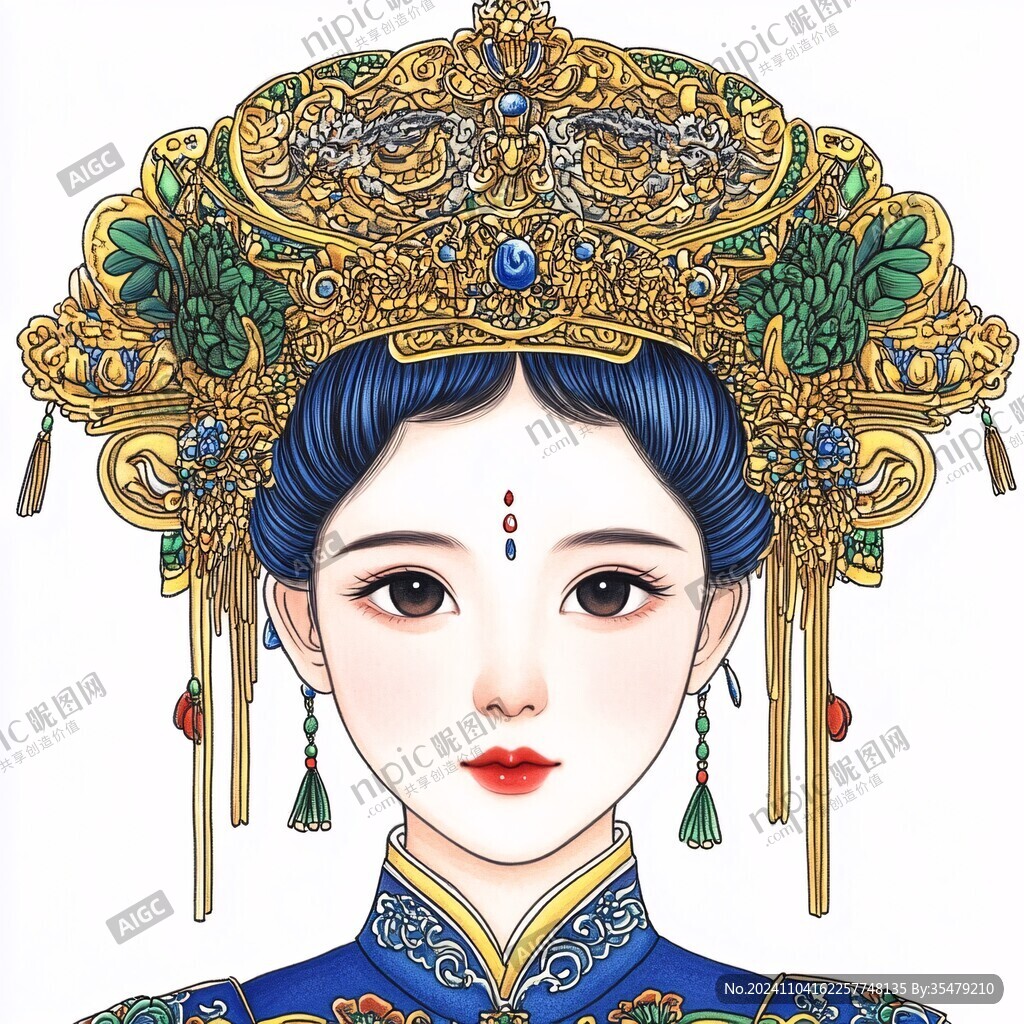 中式新娘插畫