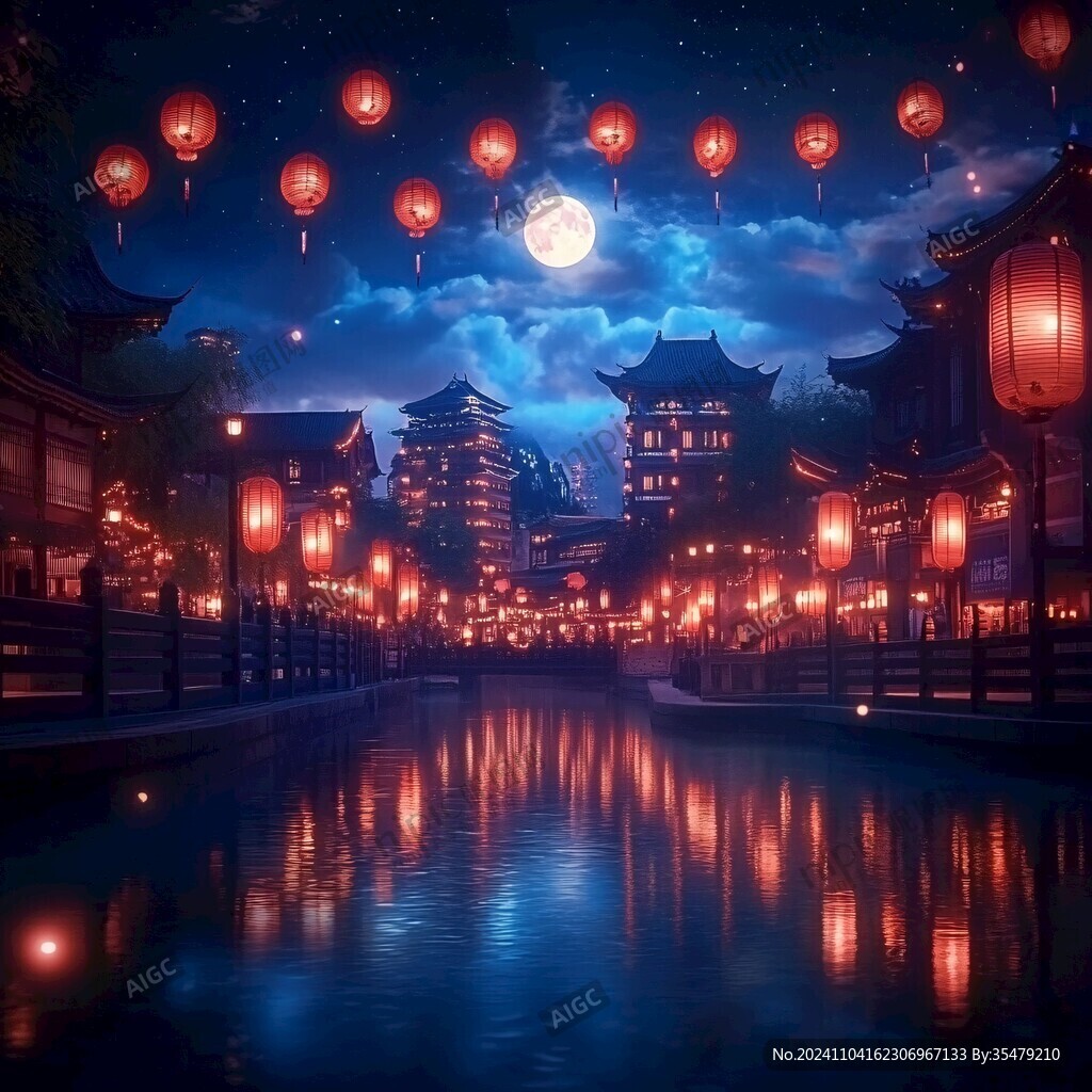 古風夜景