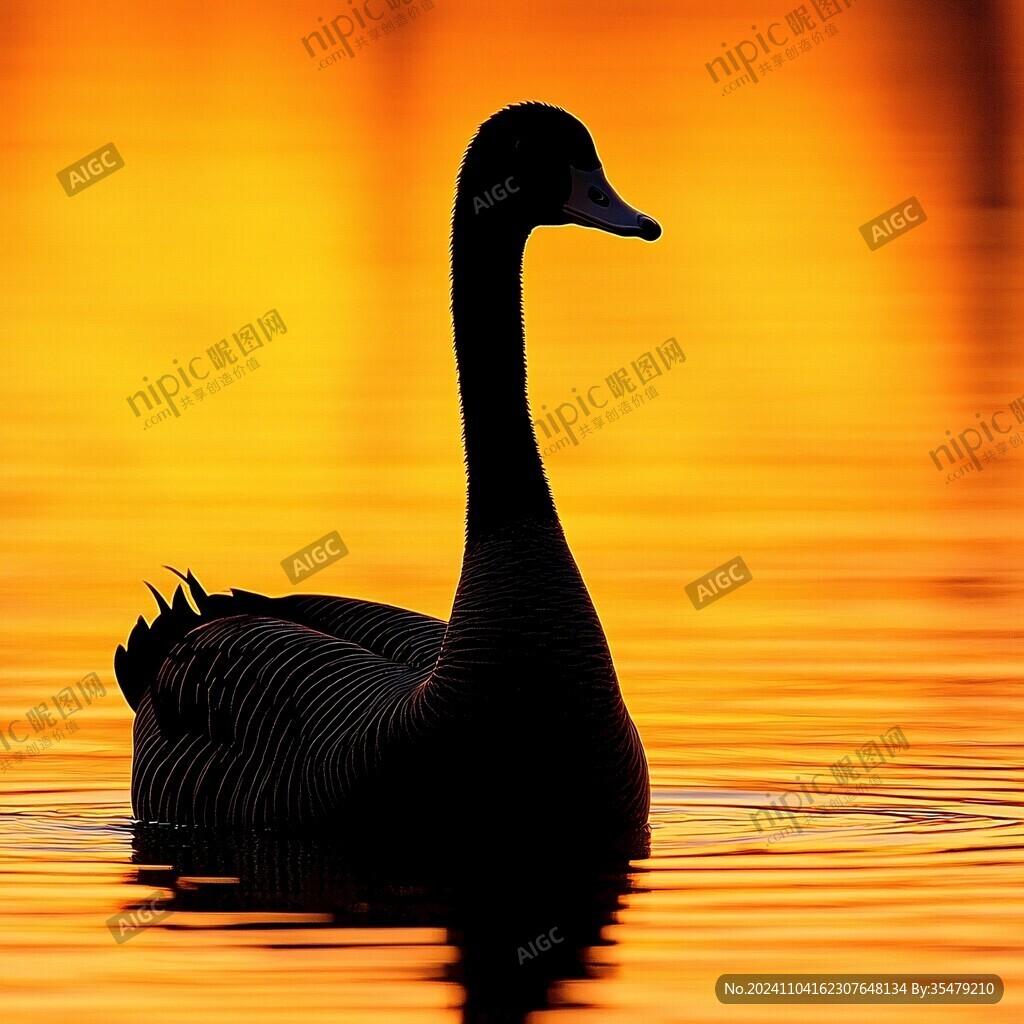 夕陽(yáng)下的黑天鵝