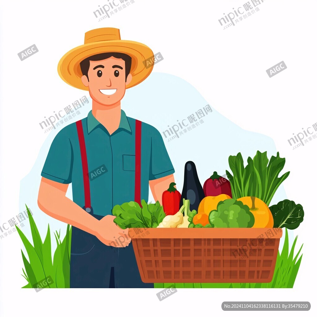 抱著農(nóng)產(chǎn)品的人物