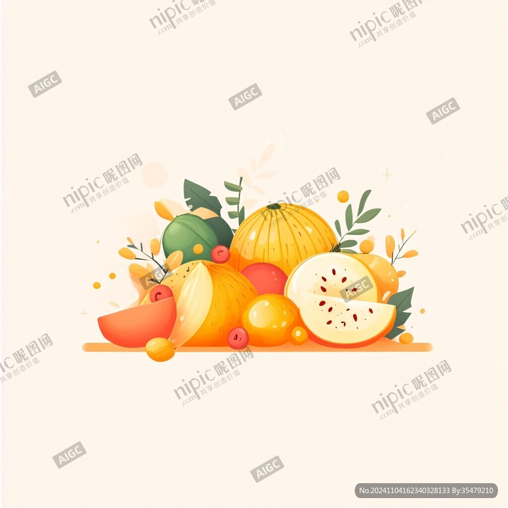 扁平風(fēng)格水果插畫