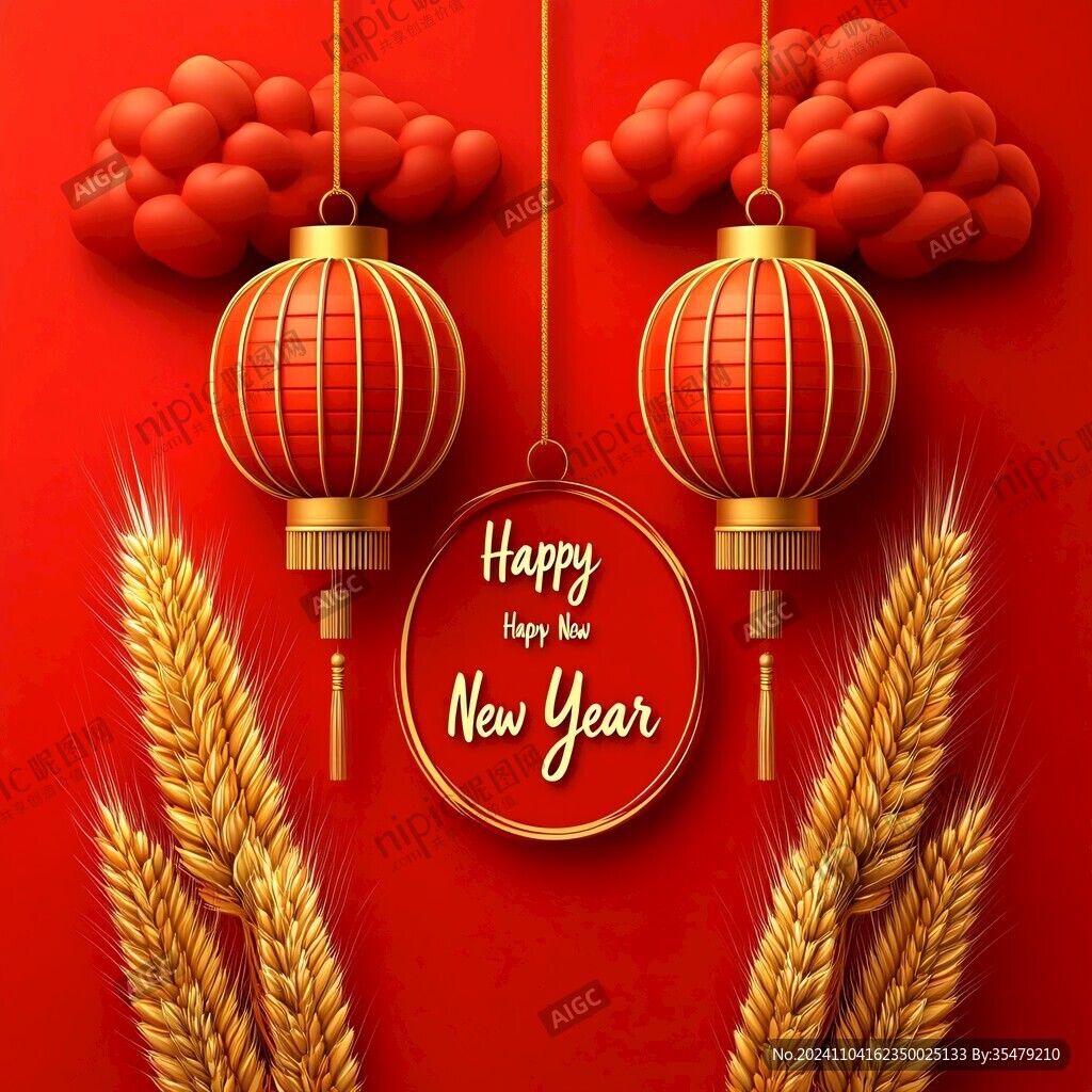 新年海報(bào)紅燈籠